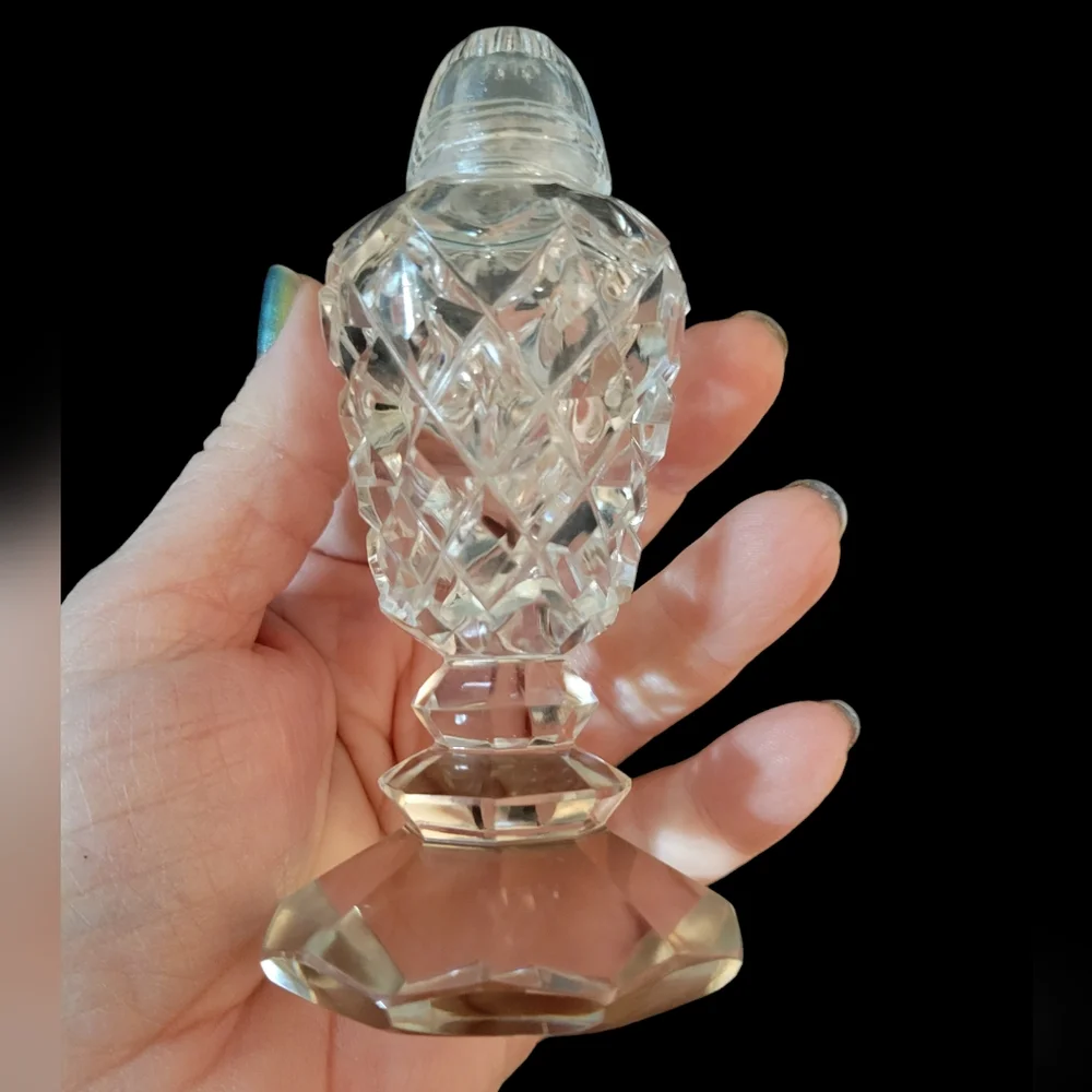 Antique Cut Crystal Salt & Pepper Shakers
